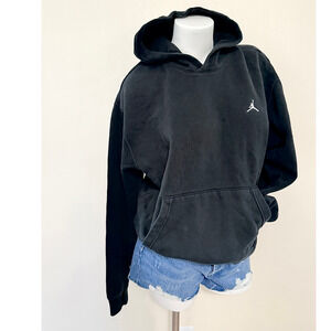 Jordan black hooded sweater fleece inner lining medium normcore